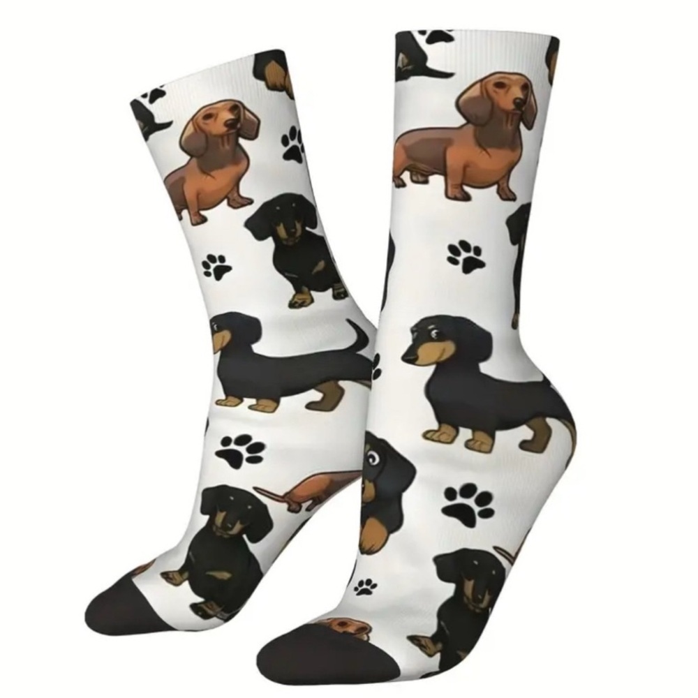 Dachshund Doxie Weiner Sausage Dog Novelty Crew Tube Socks Unisex Men’s Women’s